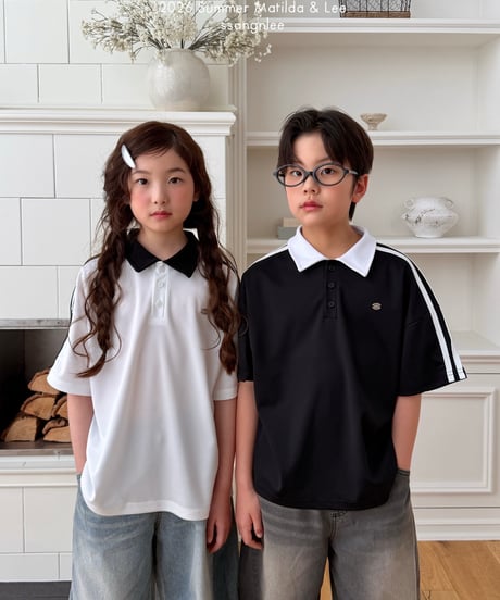 49[予約]matilda&lee airy two line collar tee