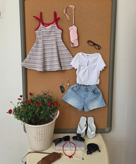 83[予約]ELLYMOLLY double strap flare ops