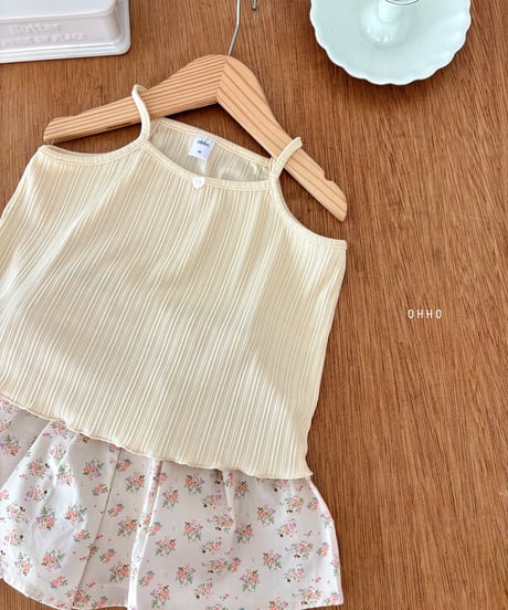 37[予約]ohho heart pleated camisole