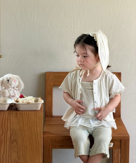47[予約]mydaughter milk flower cotton cardigan set