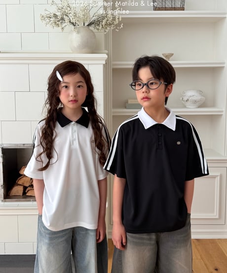 49[予約]matilda&lee airy two line collar tee