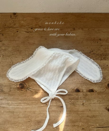 87[予約]monbebe knit bunny bonnet