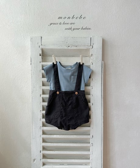 54[予約]monbebe linen suspender shorts