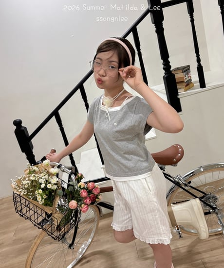 26[予約]matilda&lee layered unbal tee