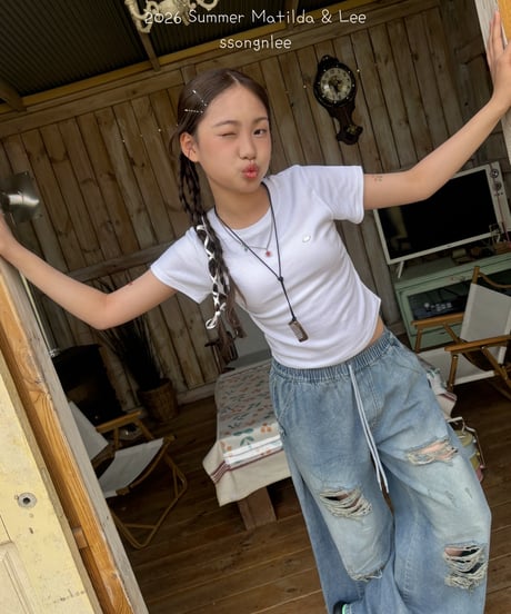 77[予約]matilda&lee damaged denim pants