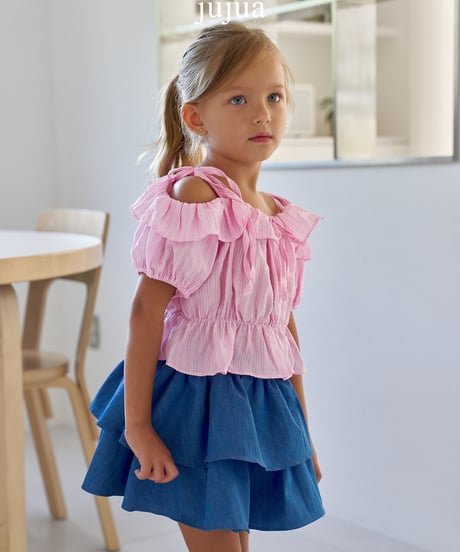 13[予約]jujua denim tiered skirt