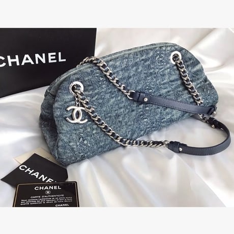 シャネル CHANEL デニム　カメリア柄　チェーンバッグ