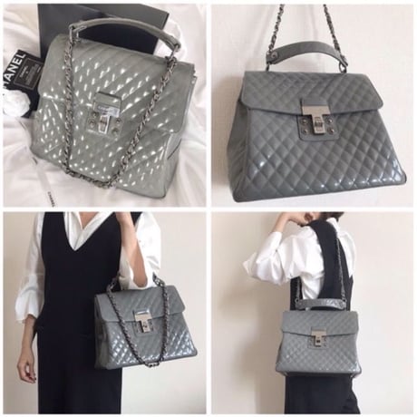 シャネル CHANEL 2.55 エナメル　チェーンショルダーバッグ