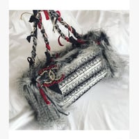 シャネル CHANEL ファンタジーファー　ツイードショルダーバッグ