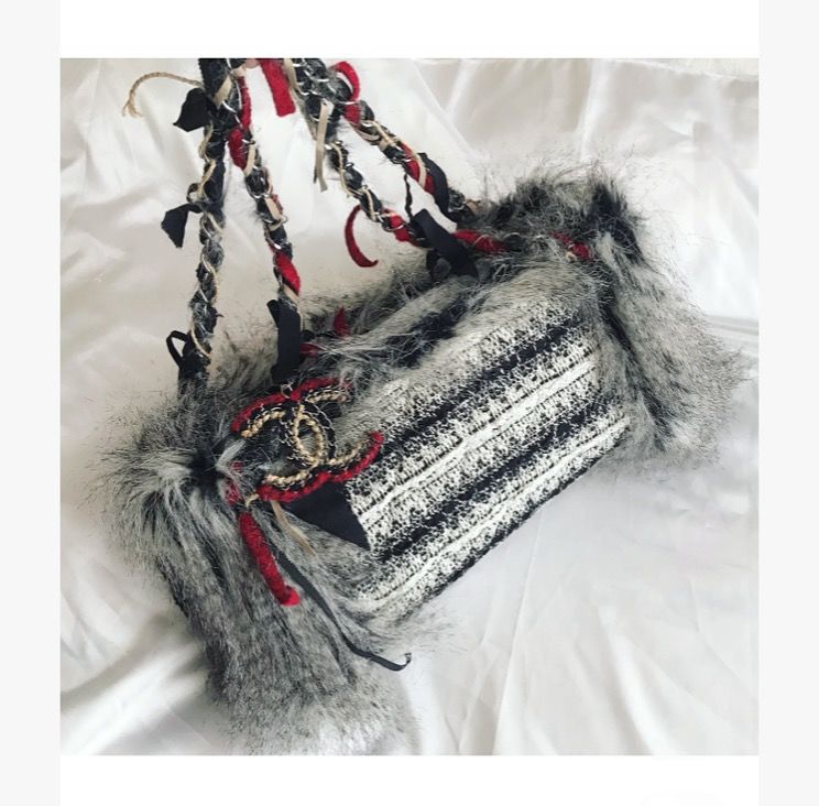 シャネル CHANEL ファンタジーファー ツイードショルダーバッグ