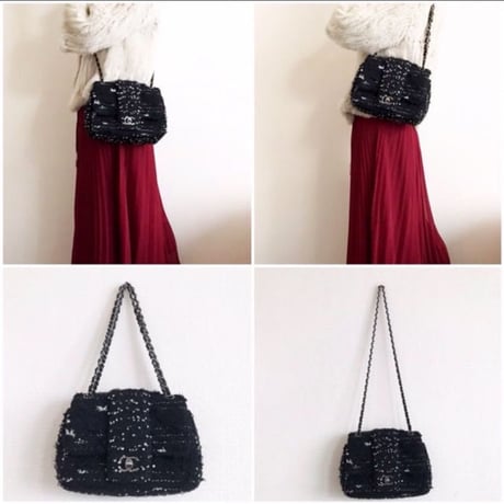 シャネル CHANEL ツイード　チェーンショルダーバッグ