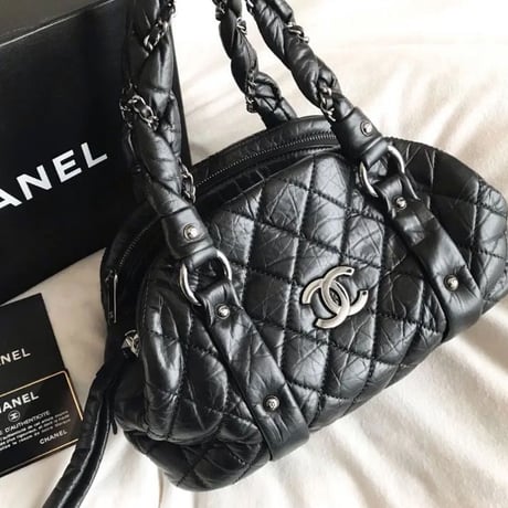 シャネル CHANEL ヴィンテージ レザー　ミニボストンバッグ