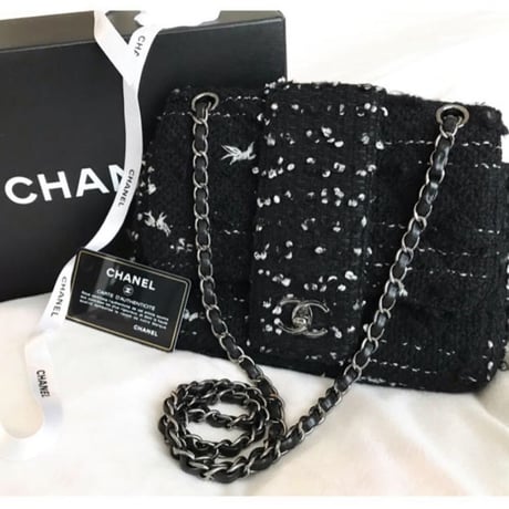 シャネル CHANEL ツイード　チェーンショルダーバッグ
