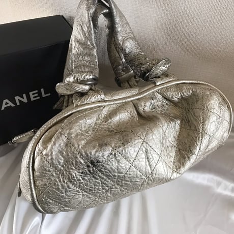 シャネル CHANEL ワイルドステッチ  ヴィンテージ 加工レザー　ハンドバッグ