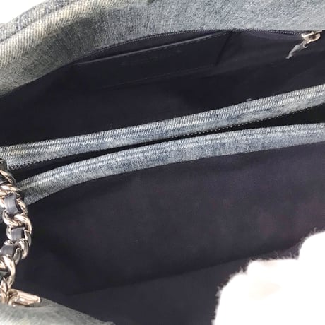 シャネル CHANEL デニム　カメリア柄　チェーンバッグ