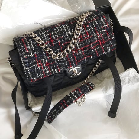 シャネル CHANEL ツイード　2way チェーンショルダーバッグ