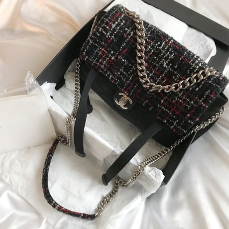 シャネル CHANEL ツイード　2way チェーンショルダーバッグ