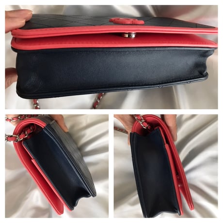 シャネル　CHANEL  バイカラーチェーンウォレットバッグ