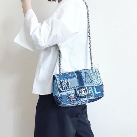 シャネル CHANEL デニム　パッチワーク　ショルダーバッグ