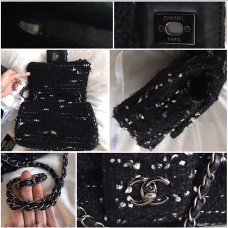 シャネル CHANEL ツイード　チェーンショルダーバッグ