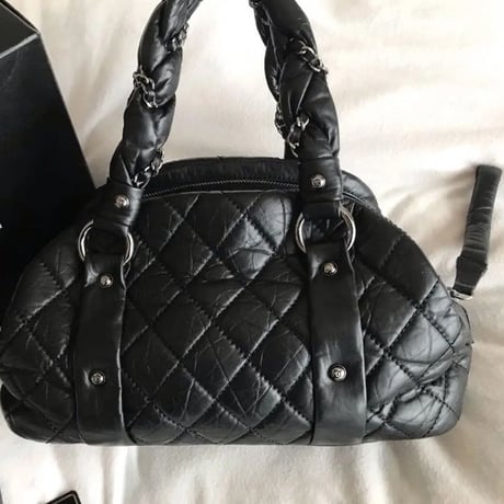 シャネル CHANEL ヴィンテージ レザー　ミニボストンバッグ