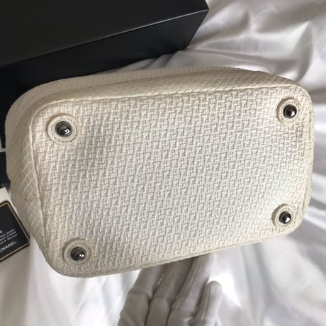 シャネル CHANEL パイソン×キャンバス  巾着バッグ