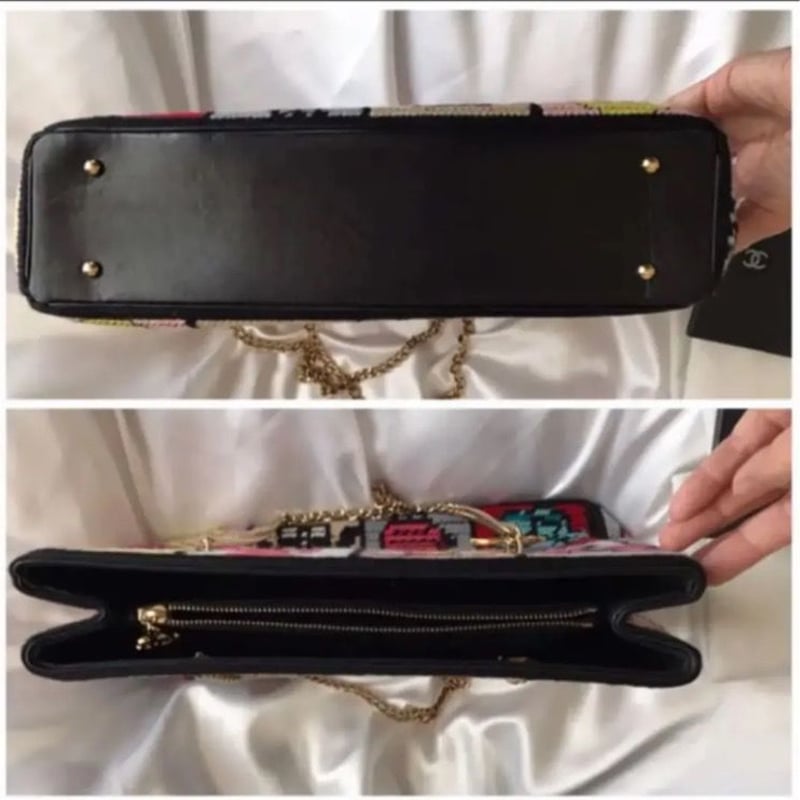 シャネル CHANEL アイコン柄 パッチワーク チェーンショルダーバッグ