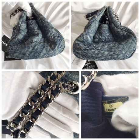 シャネル CHANEL デニム　カメリア柄　チェーンバッグ