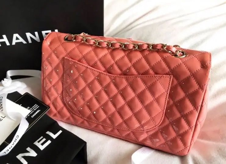 シャネル CHANEL マトラッセ エナメル チェーンショルダーバッグ
