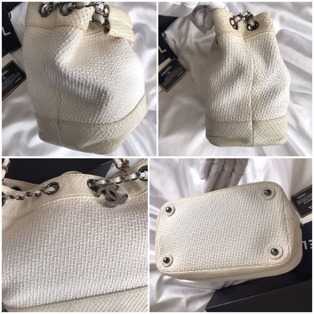 シャネル CHANEL パイソン×キャンバス 巾着バッグ | Advanced Style