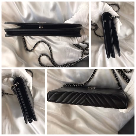 シャネル CHANEL チェーンウォレット　シェブロンステッチ