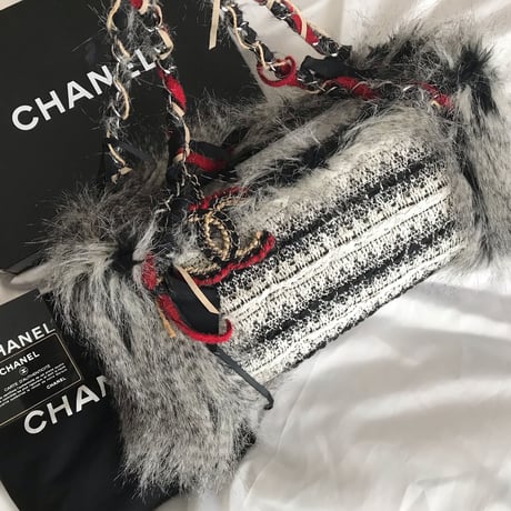 シャネル CHANEL ファンタジーファー　ツイードショルダーバッグ