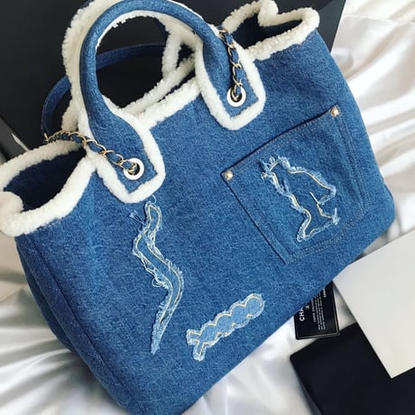 シャネル CHANEL デニム チェーントートバッグ
