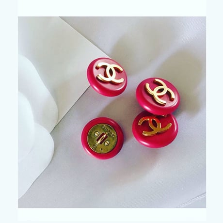 ヴィンテージ シャネル ゴールドココマーク  ボタン　ピンク14mm