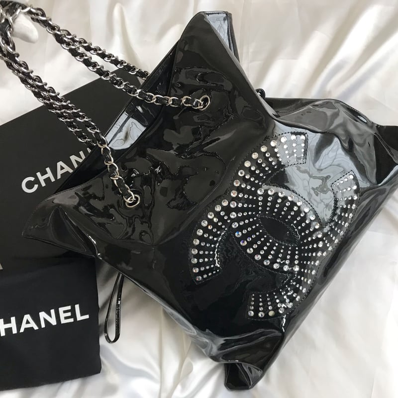 シャネル CHANEL ラインストーン エナメルチェーンバッグ シャネル CHANEL ラインストーン エナメルチェーンバッグ