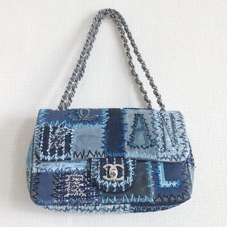 シャネル CHANEL デニム　パッチワーク　ショルダーバッグ