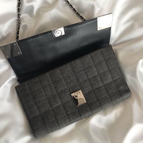 シャネル CHANEL チョコバー　デニム　チェーンウォレットバッグ