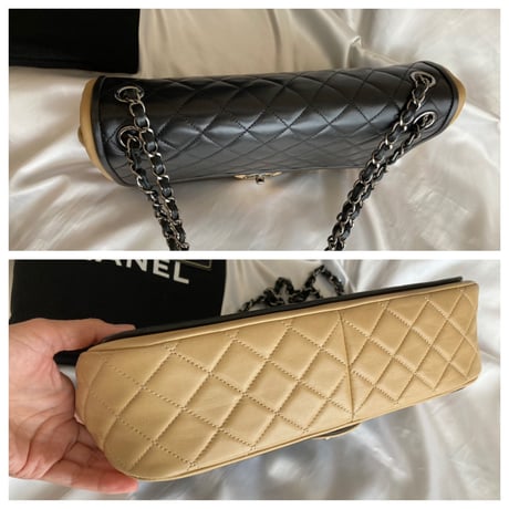 シャネル　CHANEL バイカラー　チェーンバッグ