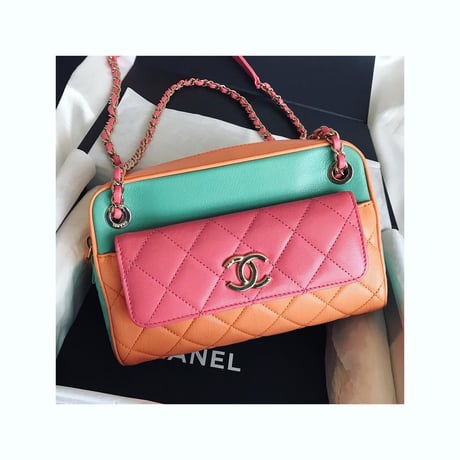 シャネル CHANEL マルチカラー　チェーンショルダーバッグ