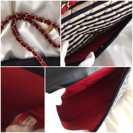 シャネル CHANEL ボーダー　フラップバッグ
