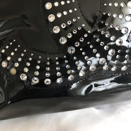 シャネル CHANEL ラインストーン エナメルチェーンバッグ