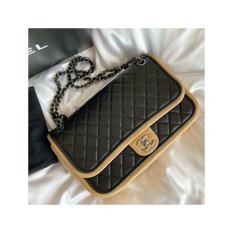 シャネル　CHANEL バイカラー　チェーンバッグ