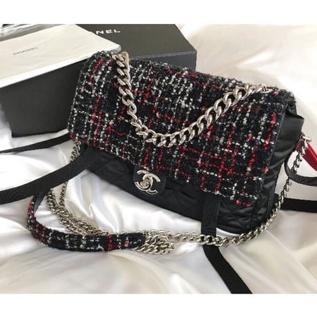 シャネル CHANEL ツイード　2way チェーンショルダーバッグ