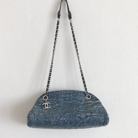 シャネル CHANEL デニム　カメリア柄　チェーンバッグ