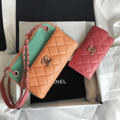 シャネル CHANEL マルチカラー　チェーンショルダーバッグ