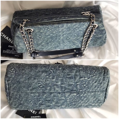 シャネル CHANEL デニム　カメリア柄　チェーンバッグ
