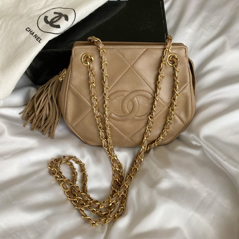 CHANEL♡ベージュ♡フリンジ♡チェーンショルダー