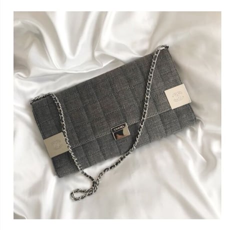 シャネル CHANEL チョコバー　デニム　チェーンウォレットバッグ