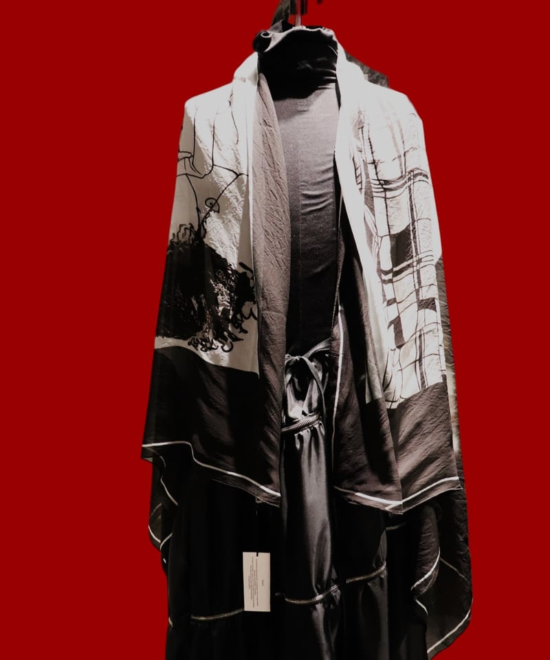 bajra バジュラ　ノースリーブ ドレープ　ブラック　モード　リック bajra バジュラ 2024AW 153UG03 シフォンシルクストール