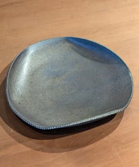 A16　灰釉三方鉢　8寸／井銅心平